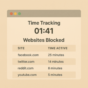 ADHDによるネットの気の散りを防ぐウェブサイトブロッカーの画面例